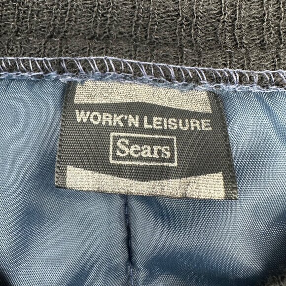 Vintage Vest Sears WorkN Leisure Quilted Nylon Blue Zip Up Pockets Retro 70s XL? - Picture 4 of 11